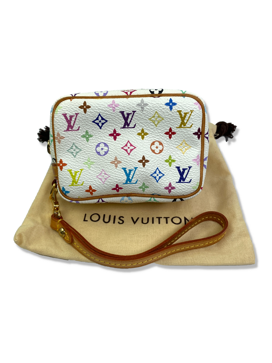 Louis Vuitton White Monogram Multicolor Wapity Trousse Cosmetic Pouch  1029lv35