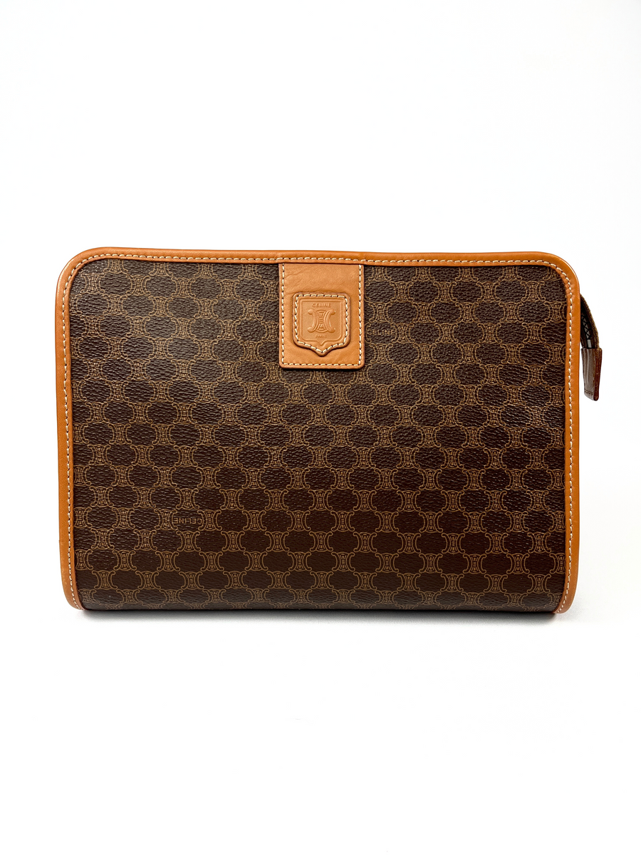 CELINE VINTAGE MACADAM CLUTCH RE.LUXE AU