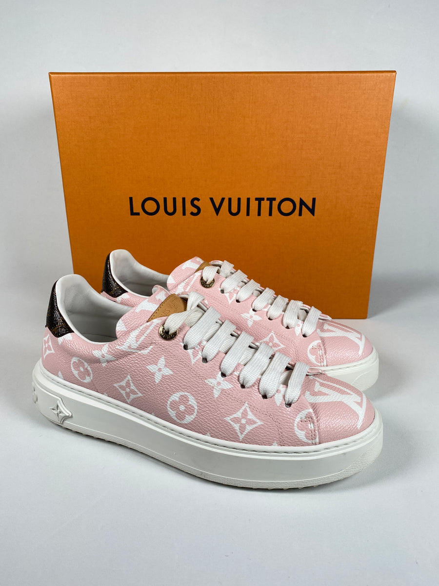 Louis vuitton pink and red sneakers cheap