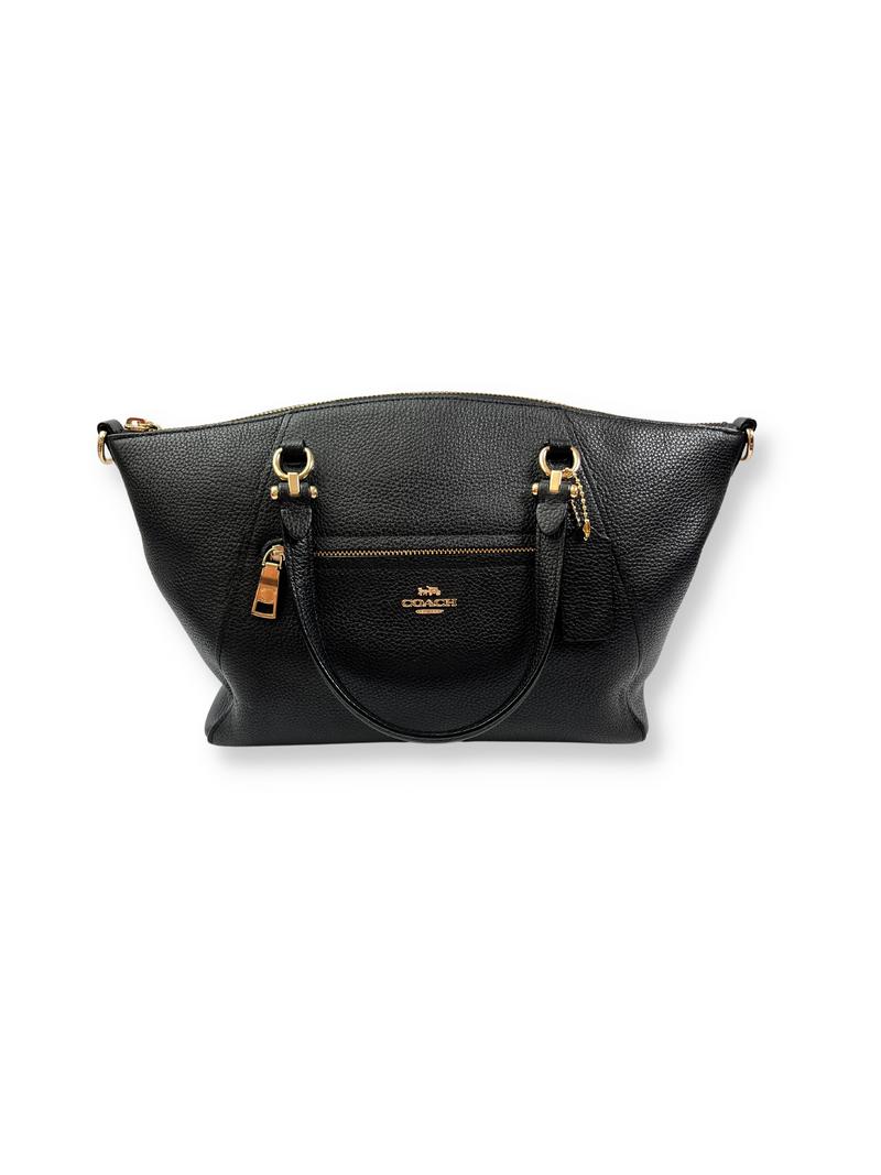 COACH - PRAIRIE SATCHEL IN BLACK PEBBLED LEATHER