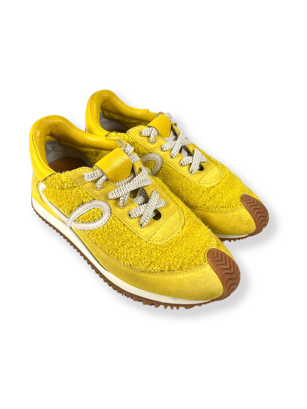 LOEWE - YELLOW TERRY & SUEDE FLOW RUNNERS - SZ 38