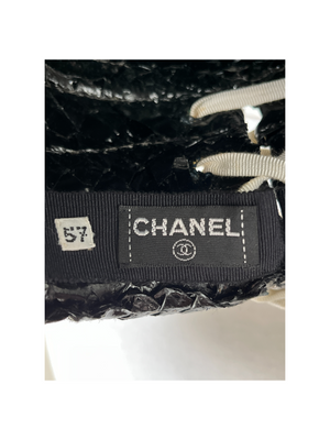 CHANEL - VINTAGE WOVEN RAFFIA HAT WITH BOX