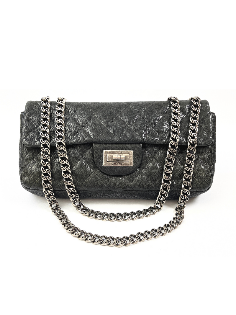 CHANEL - REISSUE EAST WEST FLAP BAG IN CAVIAR LEATHER