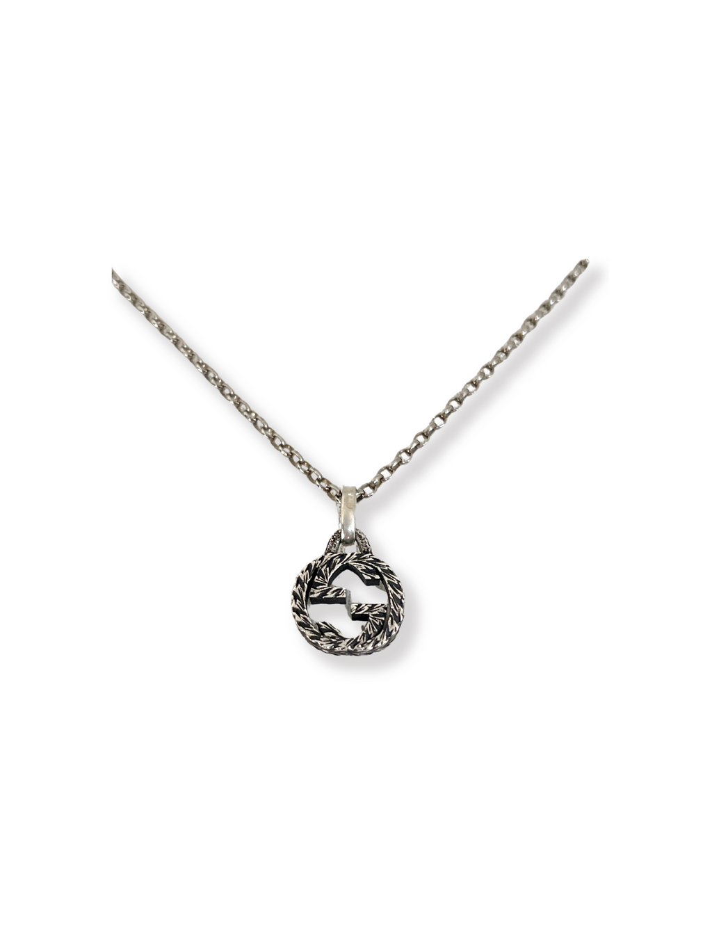 GUCCI - SILVER INTERLOCKING G PENDANT NECKLACE