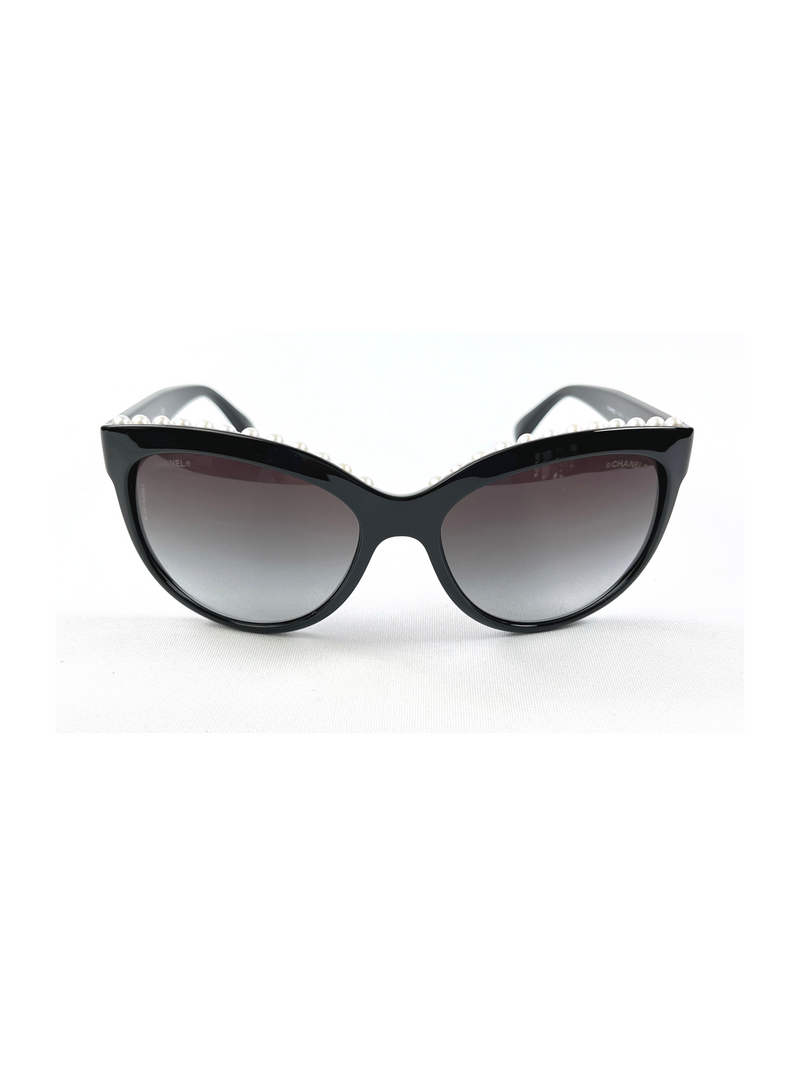 CHANEL - PEARL EMBELLISHED GRADIENT BUTTERFLY SUNGLASSES