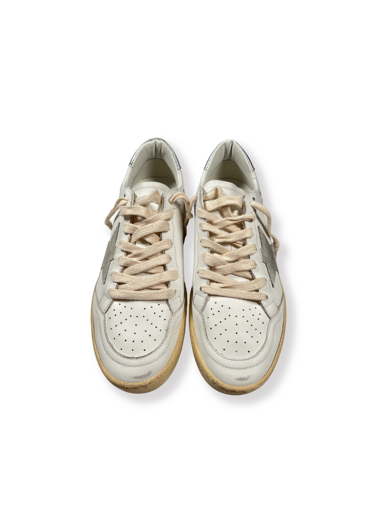GOLDEN GOOSE - BALLSTAR SNEAKERS WHITE ICE SILVER - NEW - SZ 39