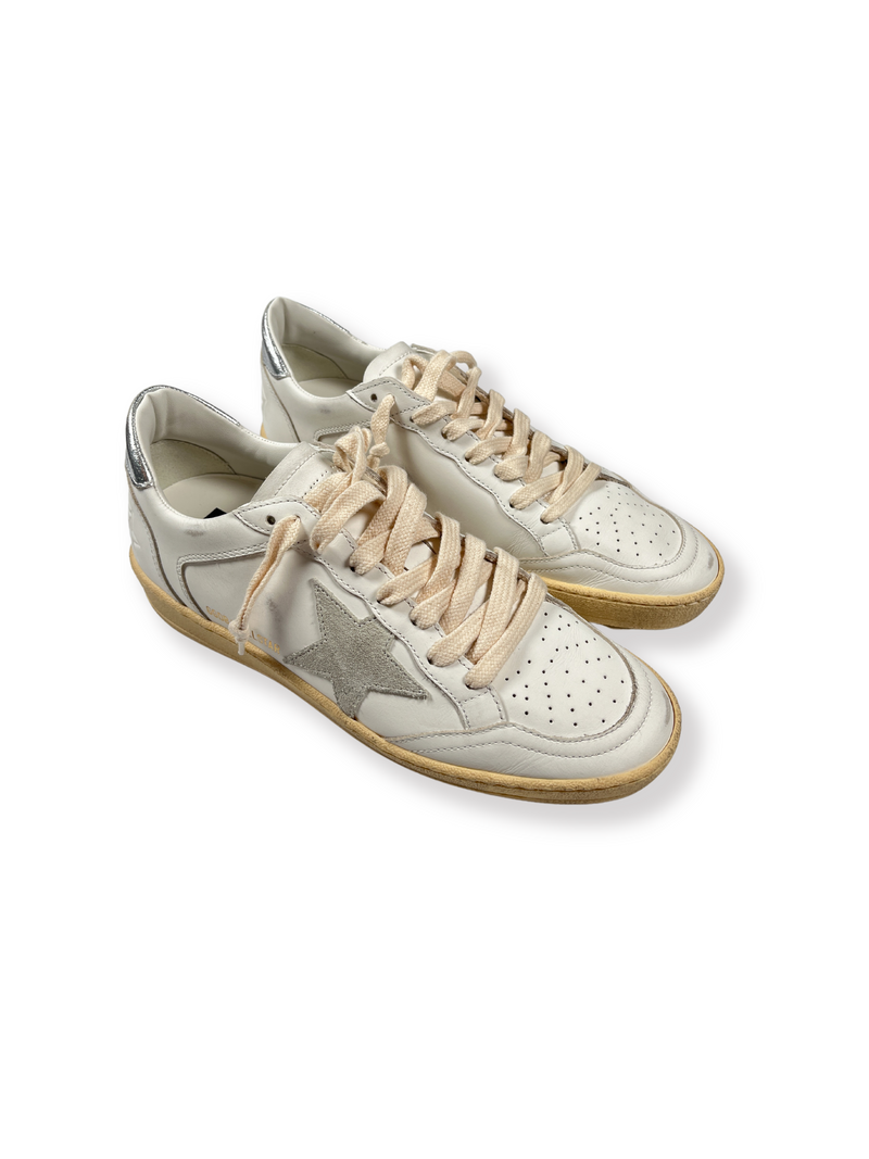 GOLDEN GOOSE - BALLSTAR SNEAKERS WHITE ICE SILVER - NEW - SZ 39