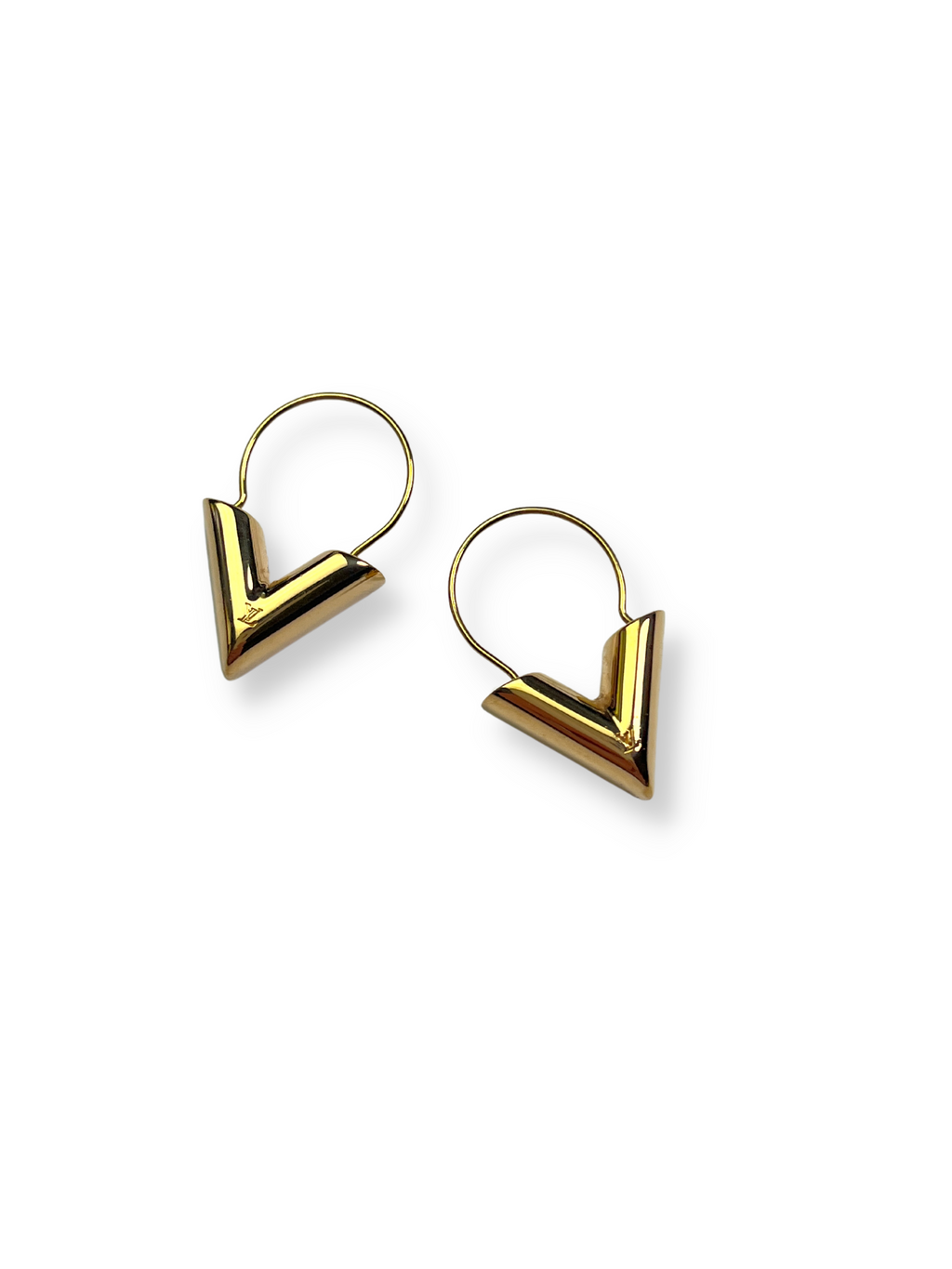 LOUIS VUITTON - ESSENTIAL V HOOPS IN GOLD TONE