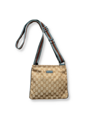 GUCCI - GG CANVAS WEB STRAP SMALL CROSSBODY BAG