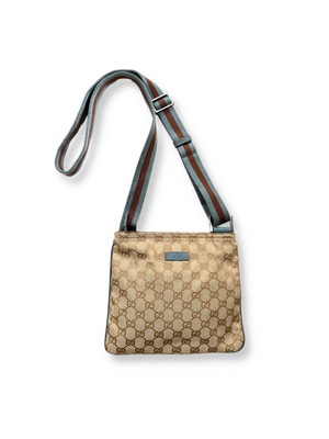 GUCCI GG CANVAS WEB STRAP SMALL CROSSBODY BAG RE.LUXE AU