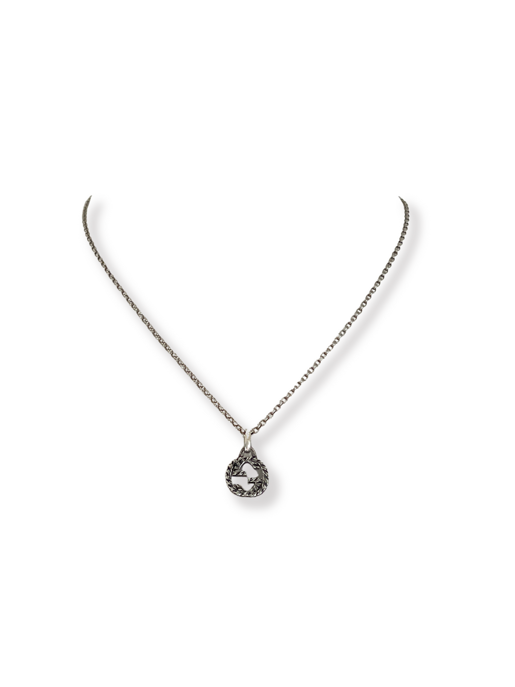 GUCCI - SILVER INTERLOCKING G PENDANT NECKLACE
