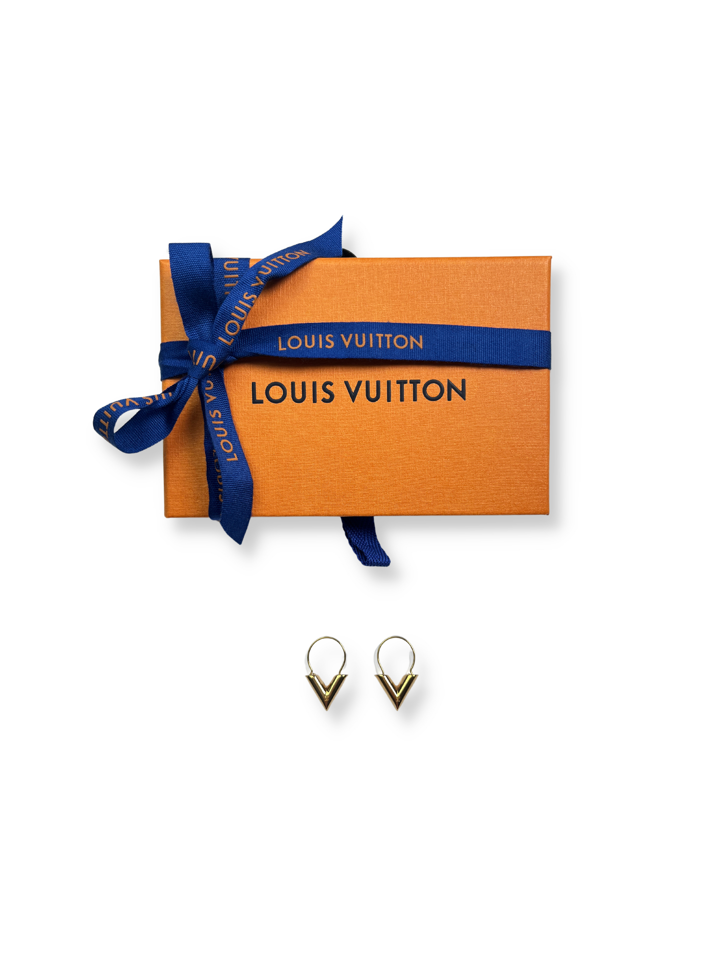 LOUIS VUITTON ESSENTIAL V HOOPS IN GOLD TONE RE.LUXE AU
