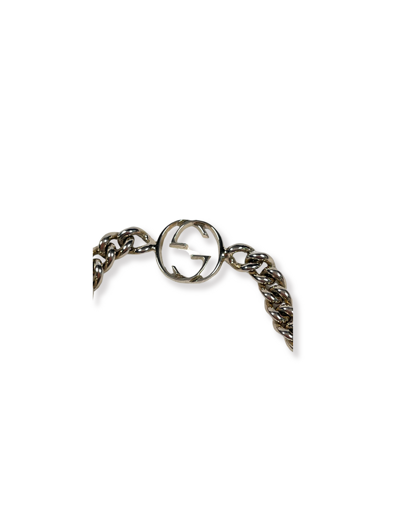 GUCCI - INTERLOCKING SILVER TONE CHAIN BRACELET