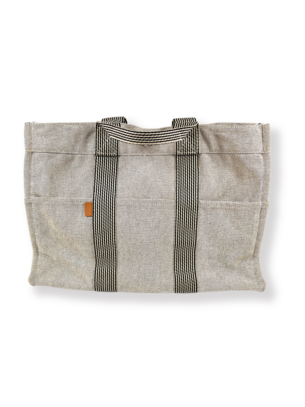 HERMÈS - GRAY COTTON CANVAS FOURRE-TOUT GM TOTE