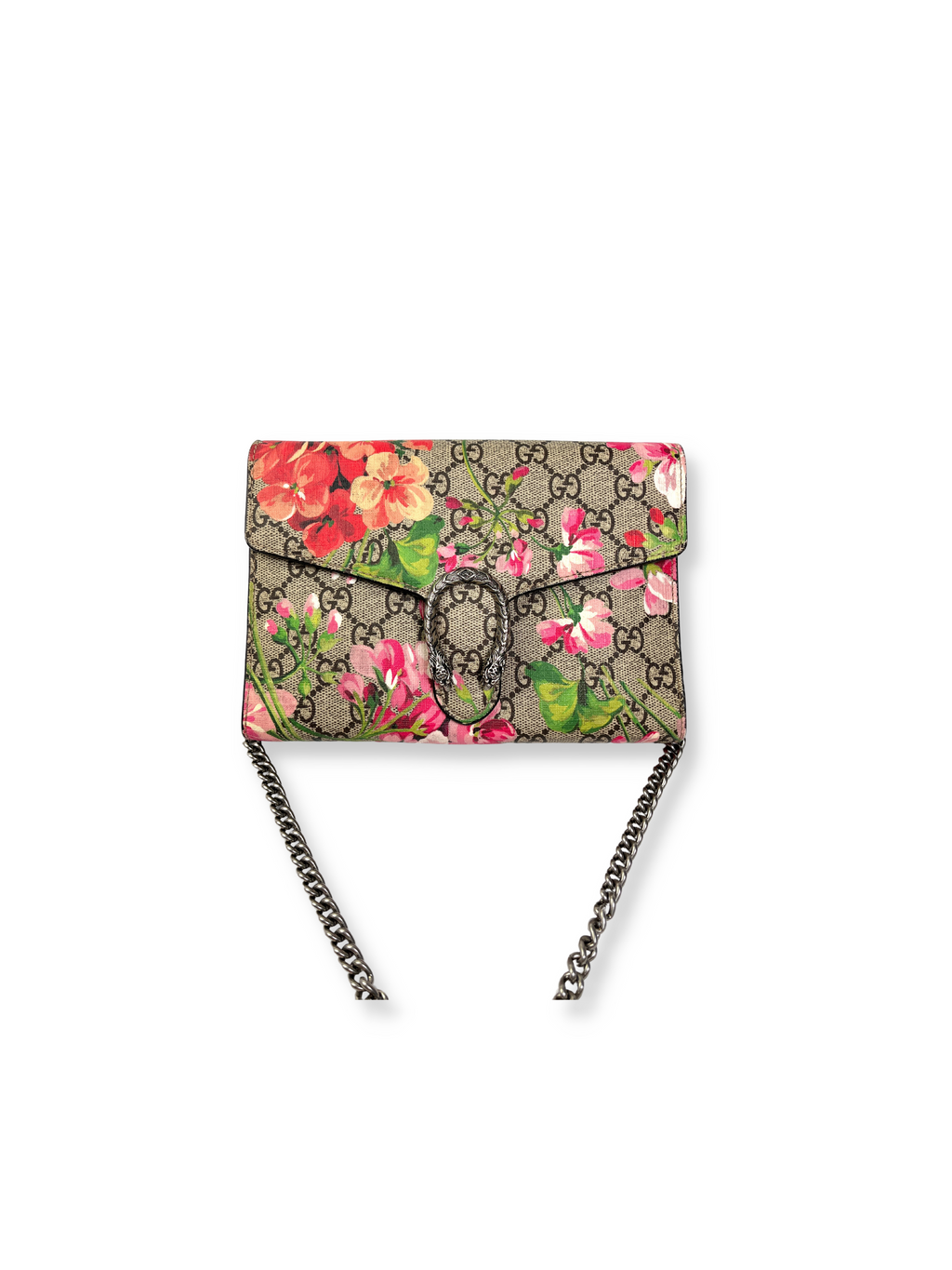 GUCCI - DIONYSUS GG SUPREME BLOOMS PRINT CHAIN WALLET