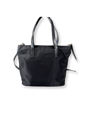 FENDI - ZUCCA LOGO NYLON 2-WAY BLACK HANDBAG