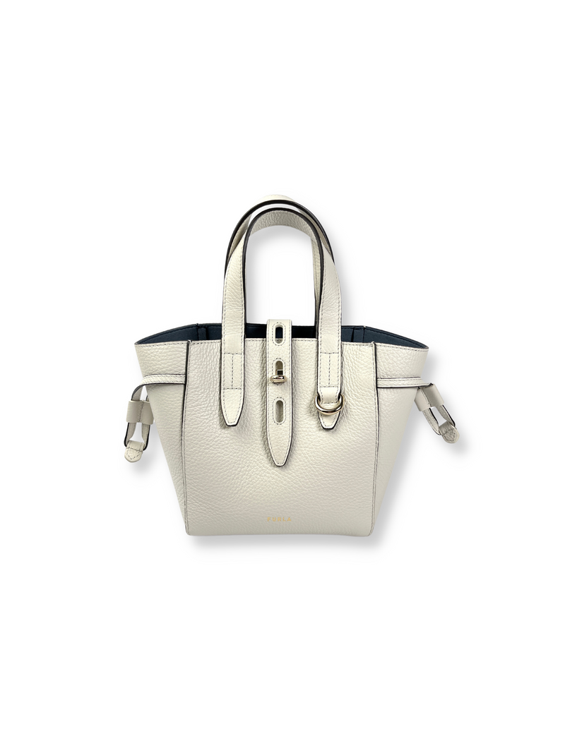 FURLA - LEATHER NET MINI TOTE IN MARSHMALLOW