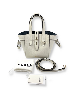 FURLA - LEATHER NET MINI TOTE IN MARSHMALLOW