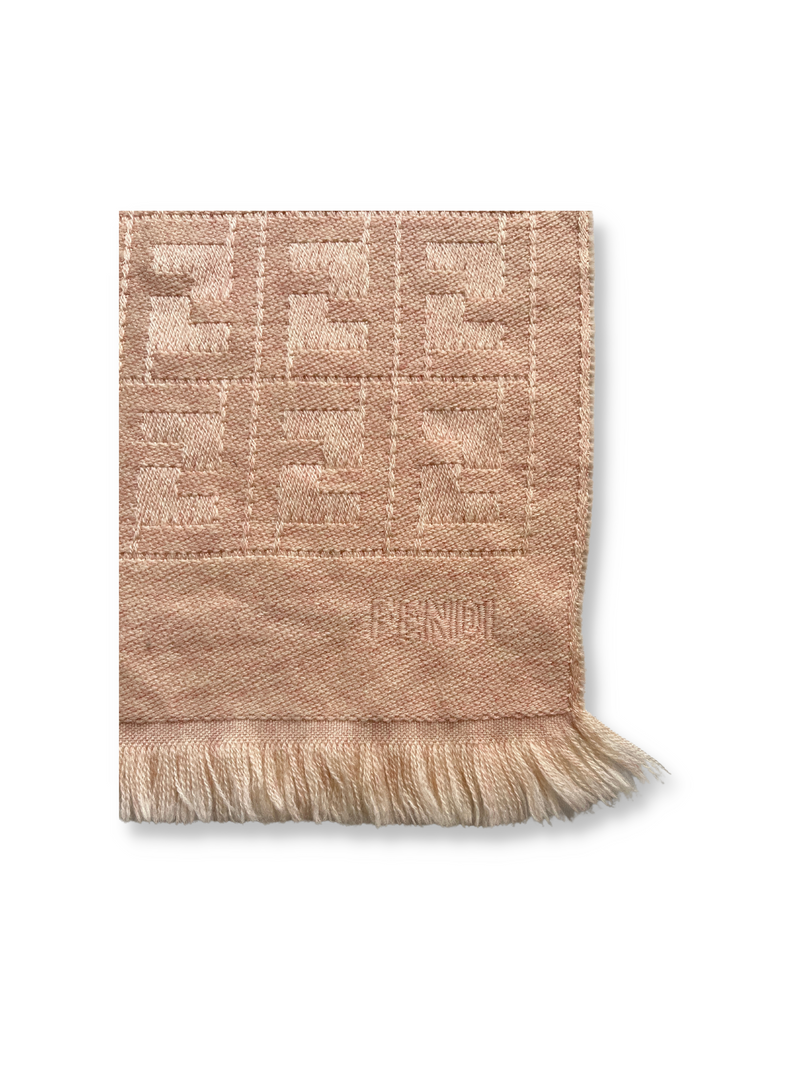 FENDI - FF MOTIF CAMEO BEIGE 100% WOOL SCARF