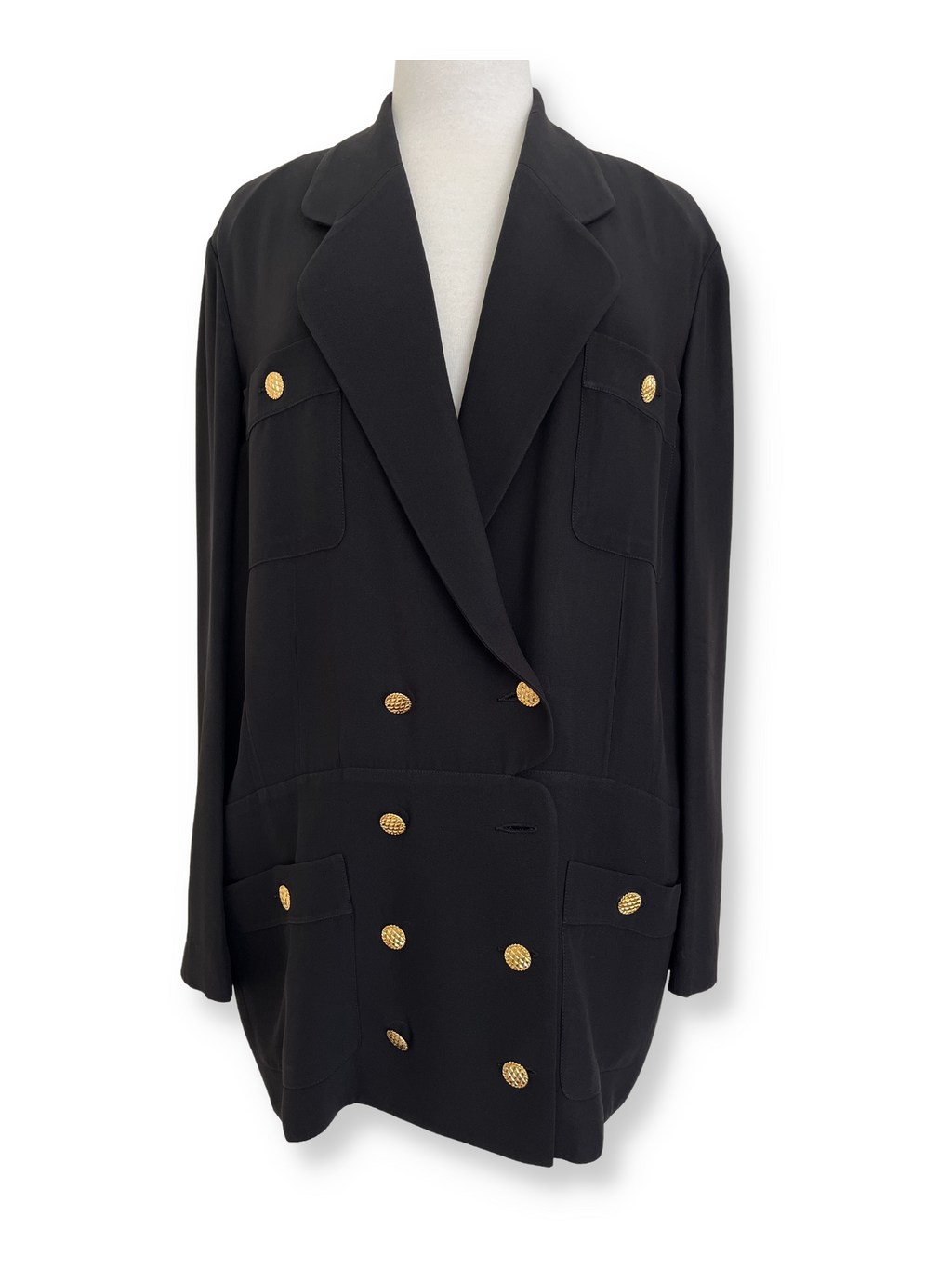 CHANEL - VINTAGE 90'S DBL BREASTED UNLINED BLAZER -  SZ IT 44 / AUS 12