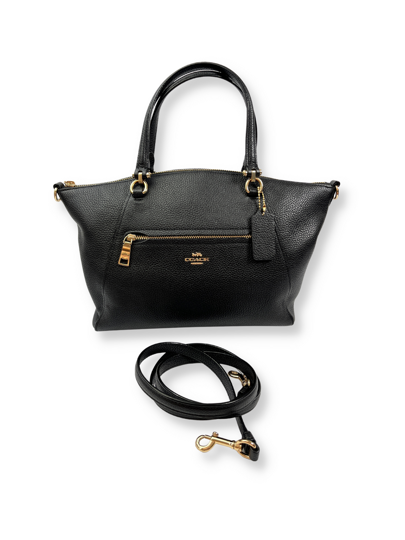 COACH - PRAIRIE SATCHEL IN BLACK PEBBLED LEATHER