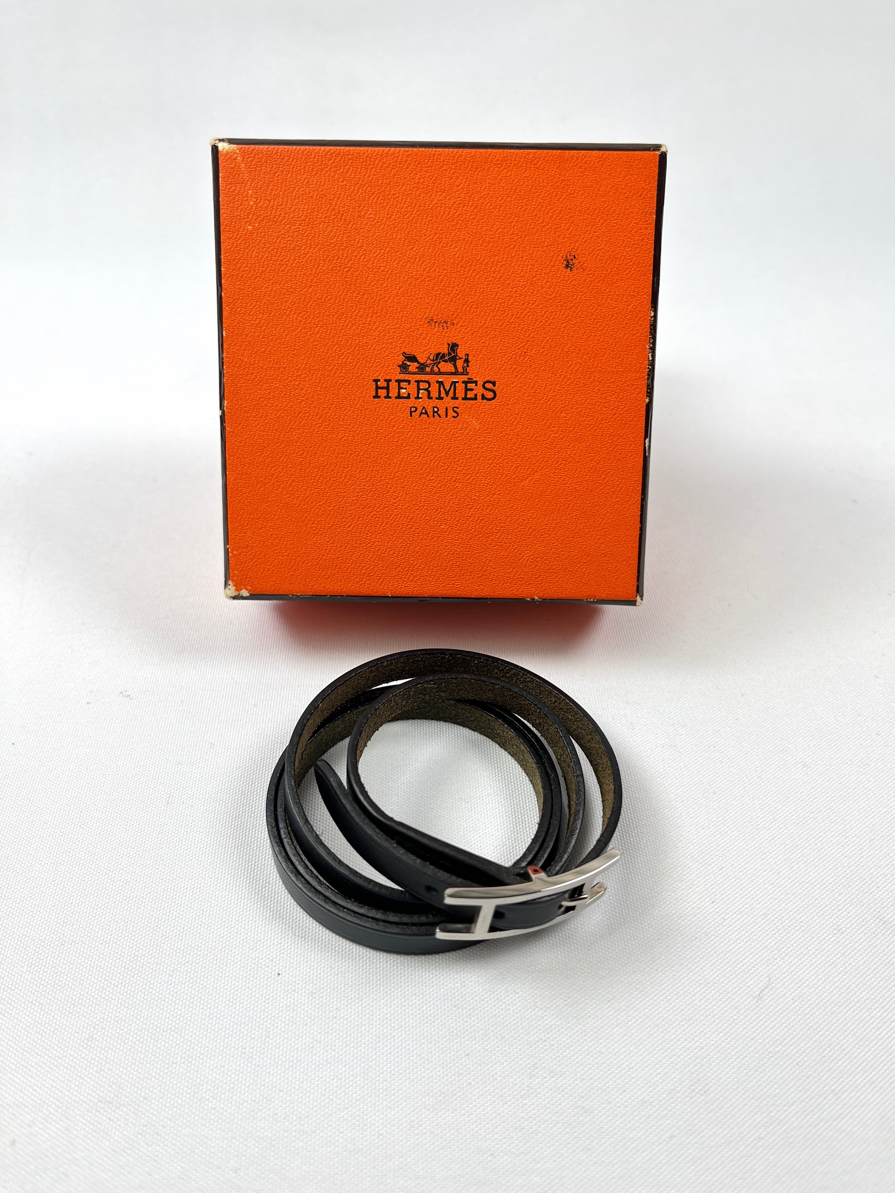 Hermès Bracelet triple tour en cuir Hapi bracelet hermes hapi taille s 3 triple tour en cuir