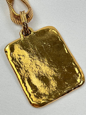 YSL - VINTAGE YSL HAMMERED PENDANT NECKLACE