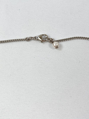 CHANEL - ENAMEL CC NECKLACE SILVER PINK