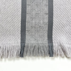 GUCCI - GG GUCCISSIMA GREY WOOL SCARF SHAWL - 100% WOOL