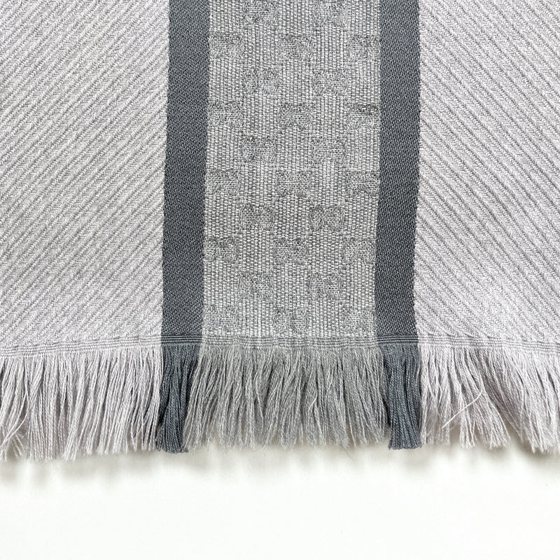 GUCCI - GG GUCCISSIMA GREY WOOL SCARF SHAWL - 100% WOOL