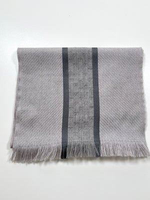 GUCCI - GG GUCCISSIMA GREY WOOL SCARF SHAWL - 100% WOOL