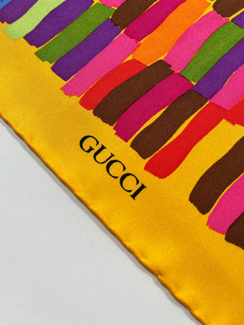 GUCCI - MULTICOLOUR SILK NECKERCHIEF 47 x 47 cm