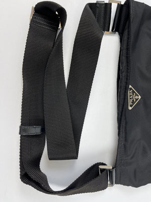 PRADA - BLACK NYLON TESSUTO MESSENGER CROSS BODY BAG