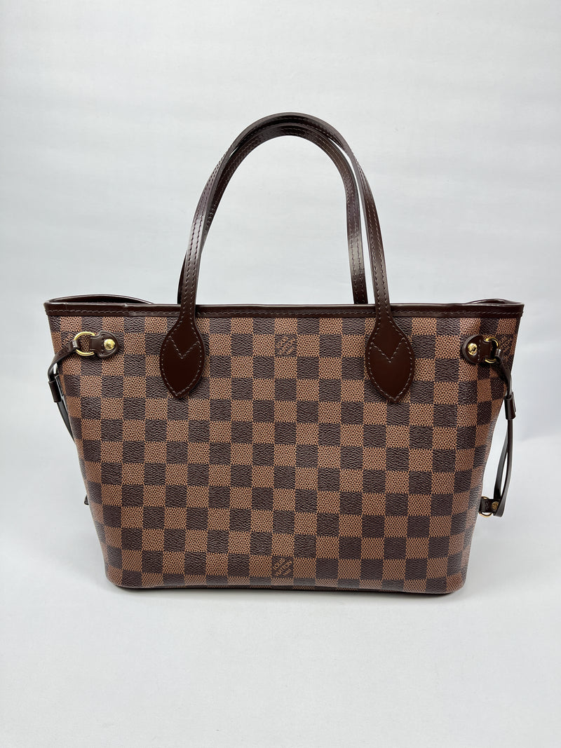 LOUIS VUITTON - NEVERFULL PM TOTE DAMIER EBENE W/ POUCH