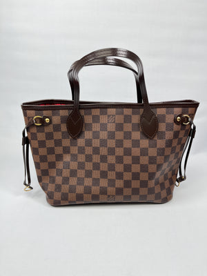 LOUIS VUITTON - NEVERFULL PM TOTE DAMIER EBENE W/ POUCH