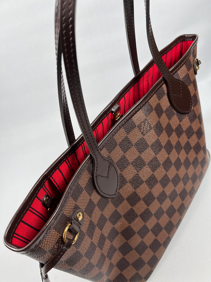 LOUIS VUITTON - NEVERFULL PM TOTE DAMIER EBENE W/ POUCH