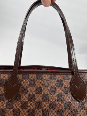 LOUIS VUITTON - NEVERFULL PM TOTE DAMIER EBENE W/ POUCH