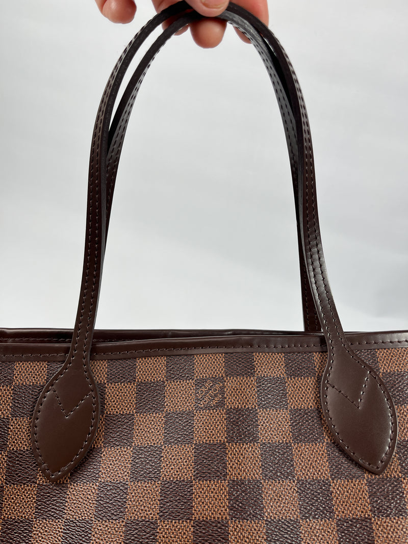 LOUIS VUITTON - NEVERFULL PM TOTE DAMIER EBENE W/ POUCH