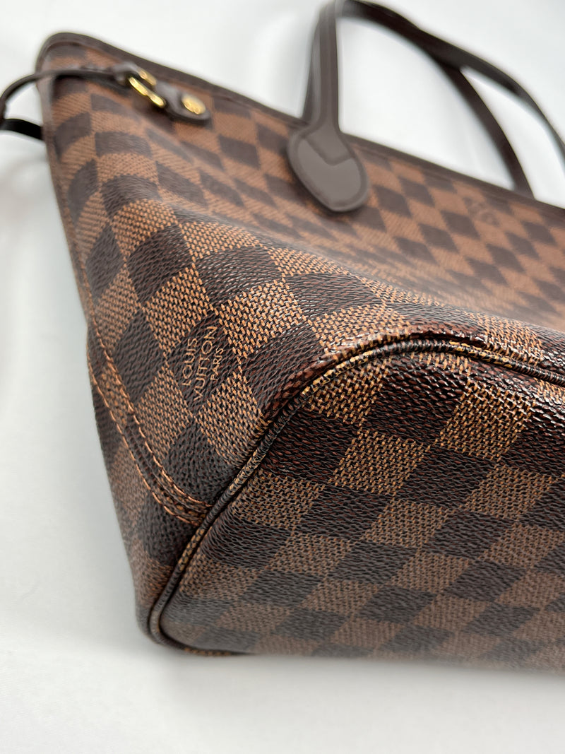 LOUIS VUITTON - NEVERFULL PM TOTE DAMIER EBENE W/ POUCH