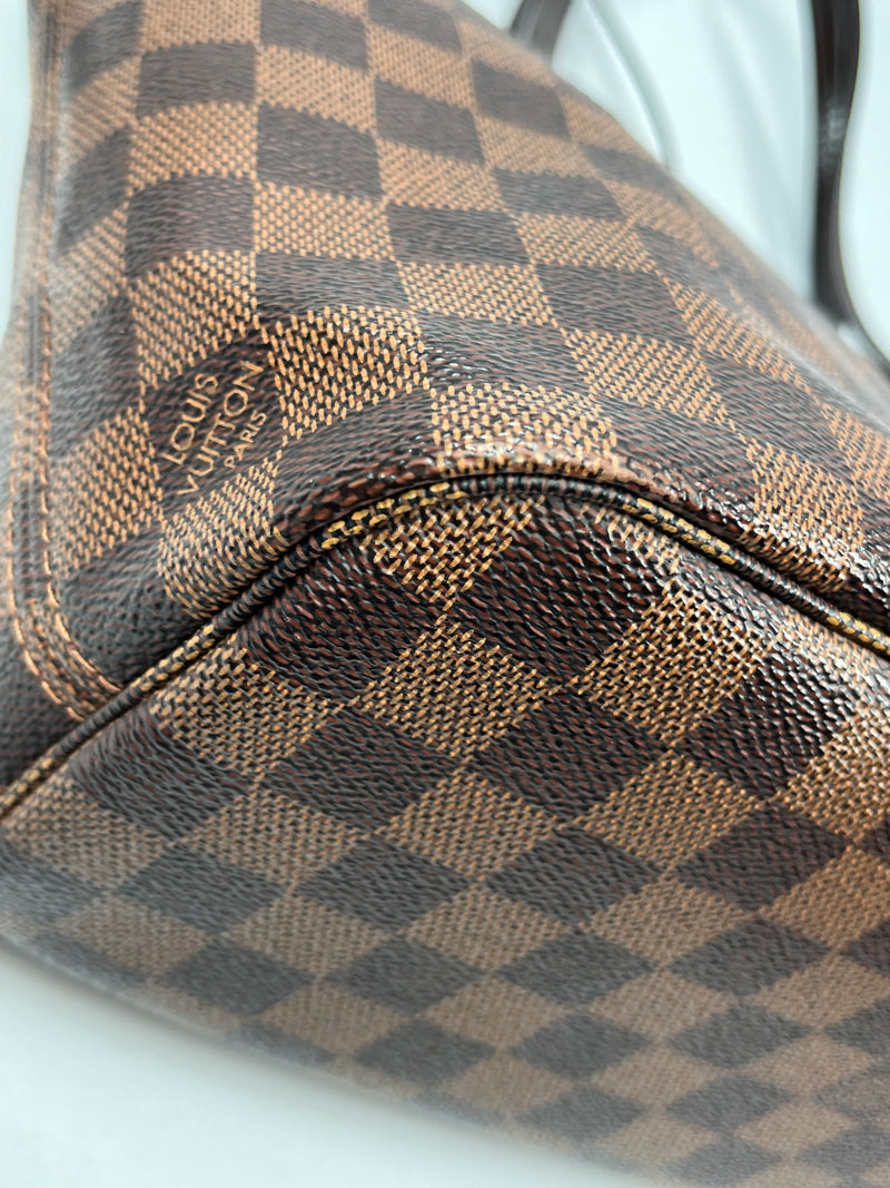 LOUIS VUITTON - NEVERFULL PM TOTE DAMIER EBENE W/ POUCH