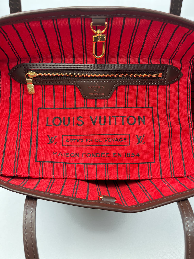 LOUIS VUITTON - NEVERFULL PM TOTE DAMIER EBENE W/ POUCH