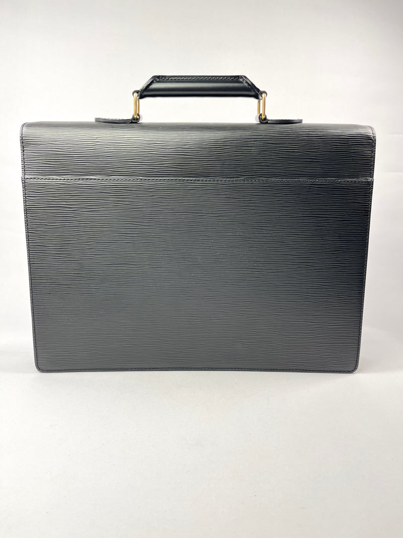 LOUIS VUITTON - BLACK EPI LEATHER AMBASSADOR BRIEFCASE