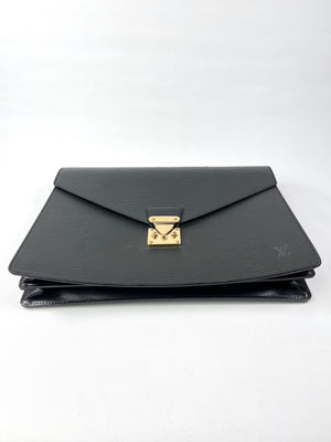 LOUIS VUITTON - BLACK EPI LEATHER AMBASSADOR BRIEFCASE