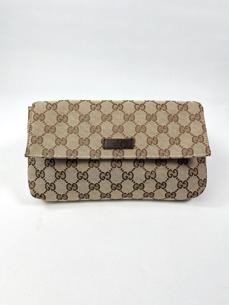 GUCCI - GG CANVAS BEIGE FLAP BELT BAG