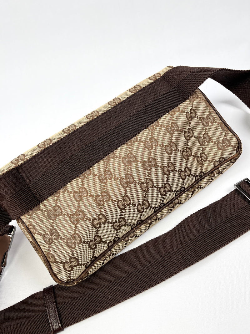 GUCCI - GG CANVAS BEIGE FLAP BELT BAG