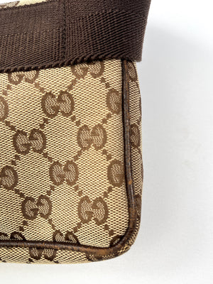 GUCCI - GG CANVAS BEIGE FLAP BELT BAG