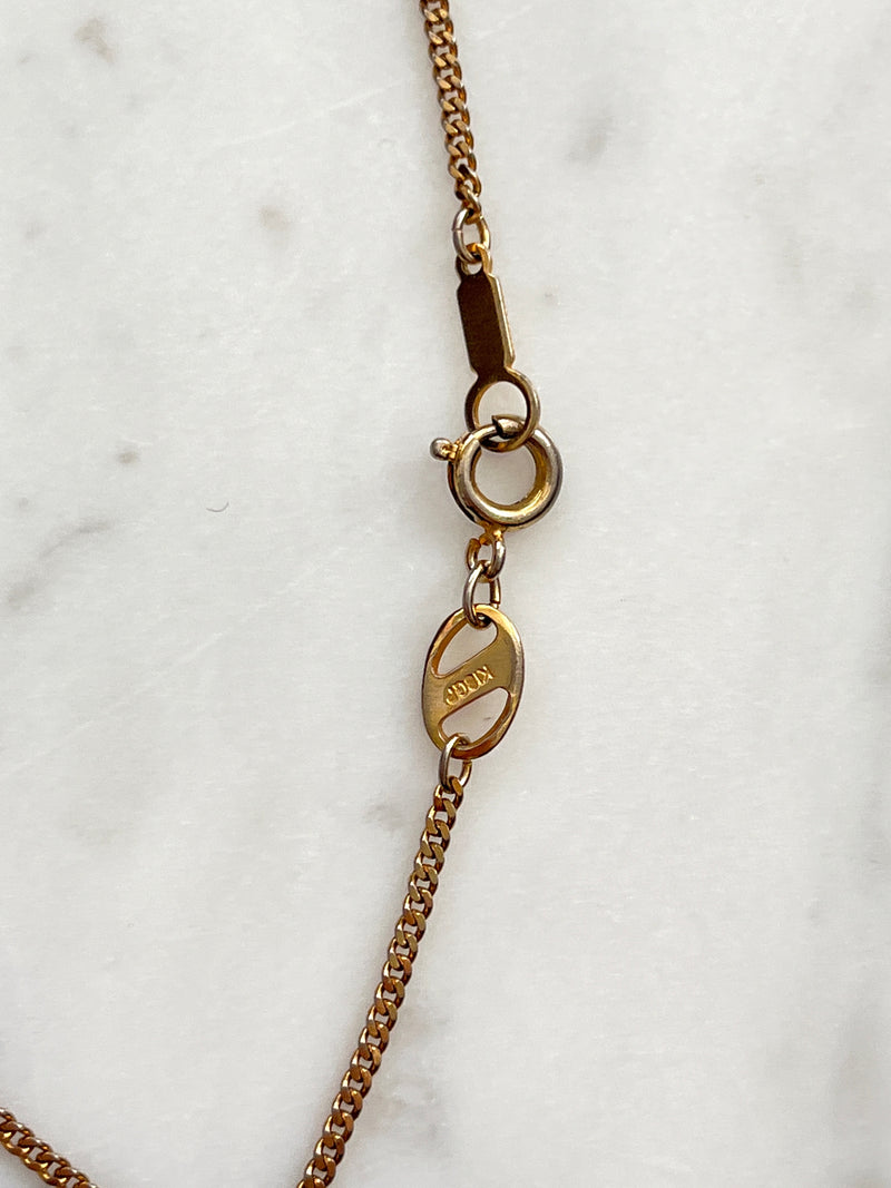 CELINE - VINTAGE TRIPLE ROUND HOOP CHARM NECKLACE