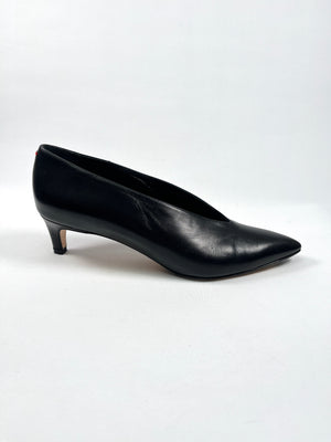 AEYDE - CAMILLA BLACK LEATHER HEELS - SZ 40