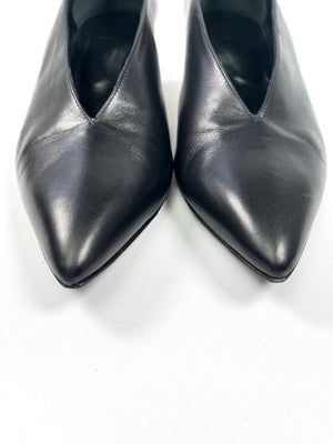 AEYDE - CAMILLA BLACK LEATHER HEELS - SZ 40