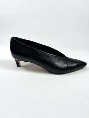 AEYDE - CAMILLA BLACK LEATHER HEELS - SZ 40